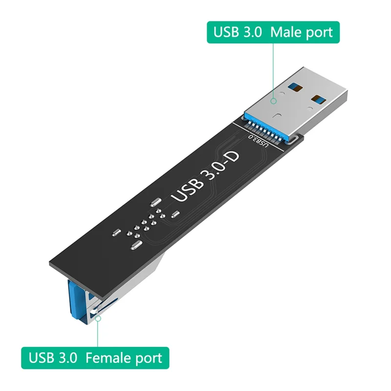 New!!USB 3.0 9Pin Male To Female Card Adapter For PC Laptop