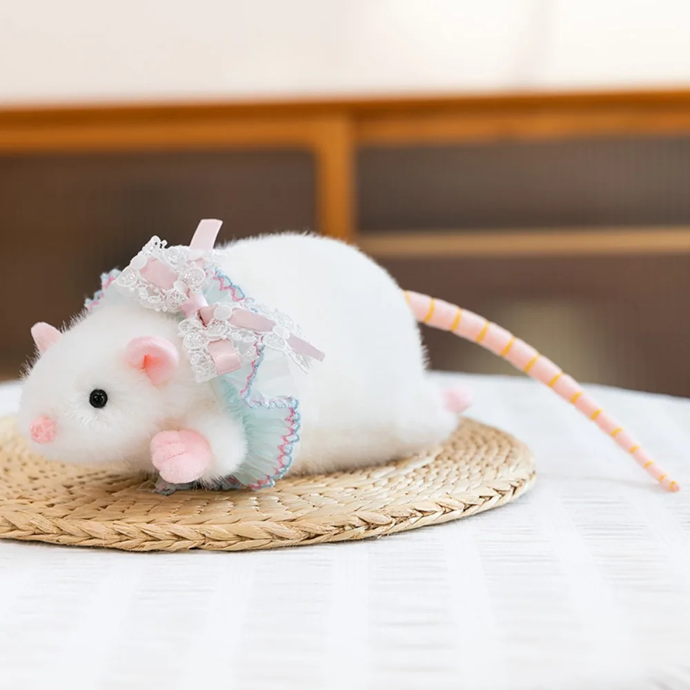 

Creative Plush Mouse Doll Bow Cartoon Flower Branch Rat Doll Soft Floral Dress Mouse Toy Kids Gift Birthday