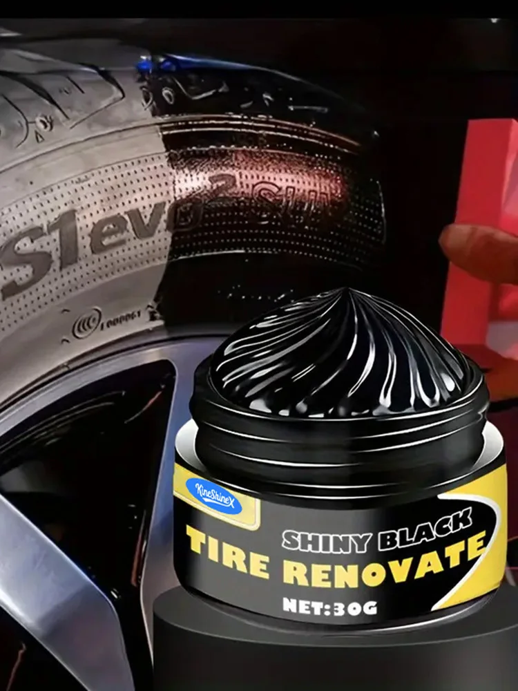 Black Shiny Tire wax - durable, long-lasting protection and repair for all kinds of tires - prevents cracks and whitens