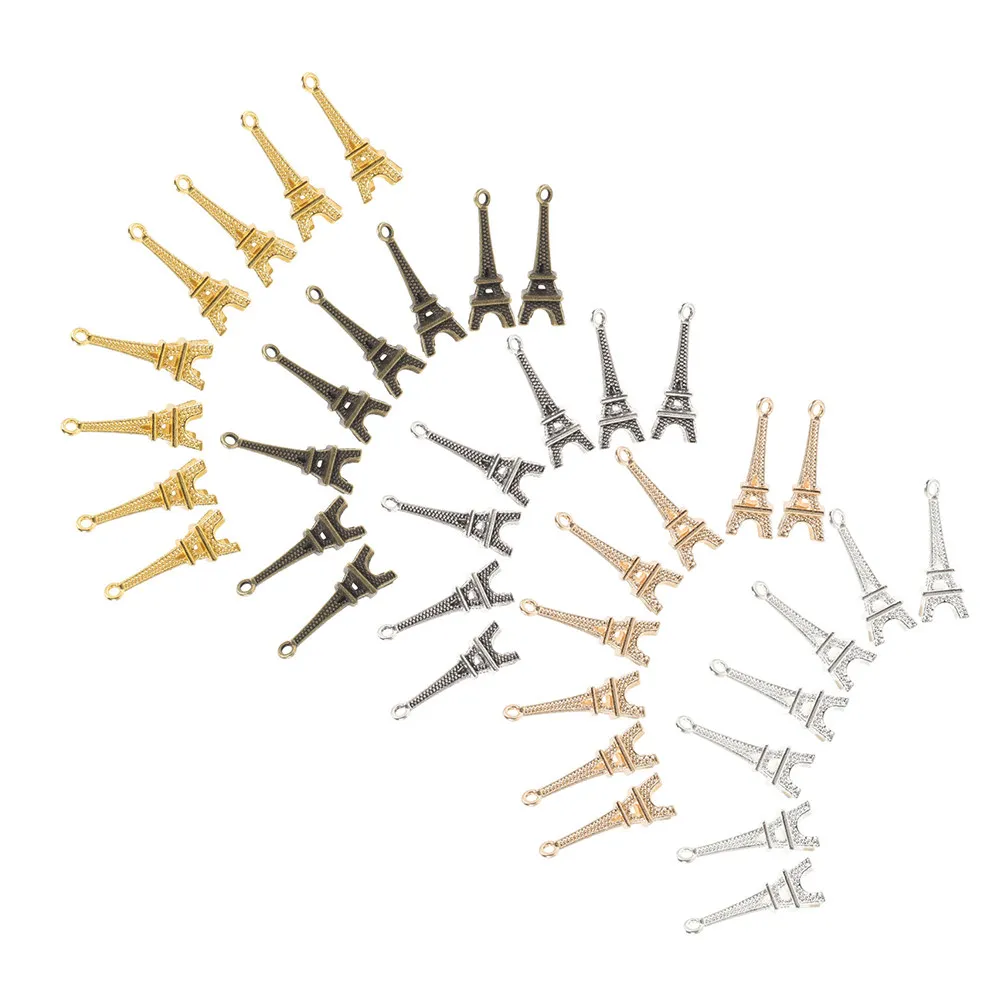 

100 шт. подвесок в виде Эйфелевой башни, винтажные шармы из сплава для самостоятельного изготовления украшений, ожерелий, браслетов, серег, рукоделия, декора автомобильных ключей