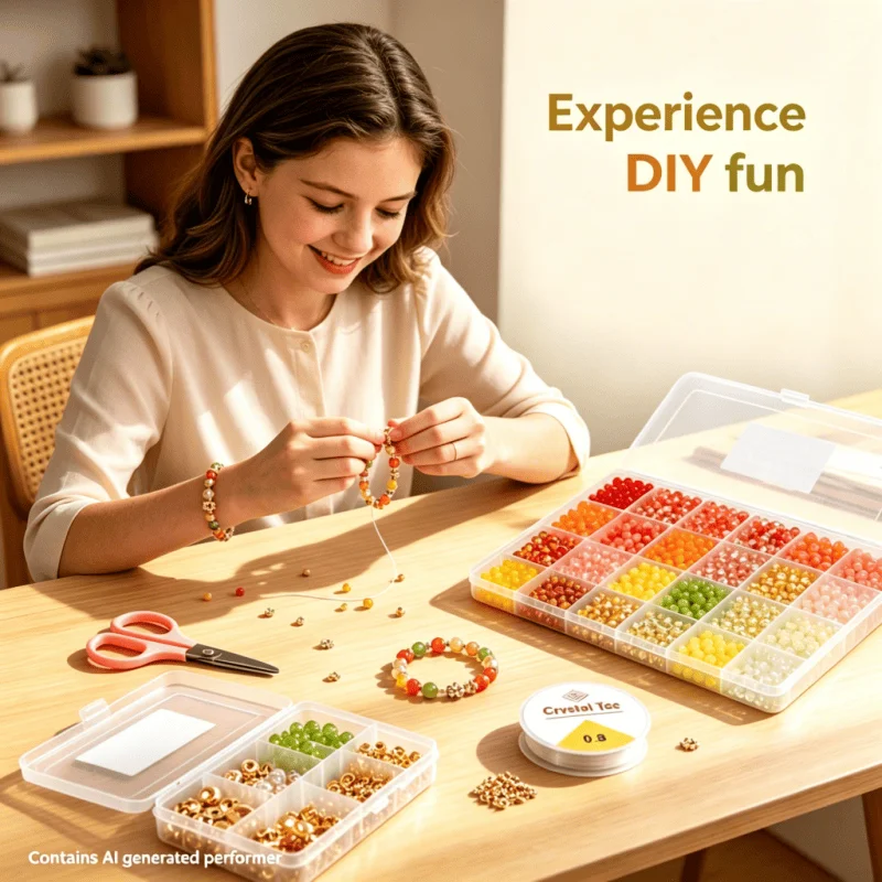6mm Glass Seed Bead Set with 24compartment Storage Box for DIY Bracelet Necklace and Earring Jewelry Making Supplies