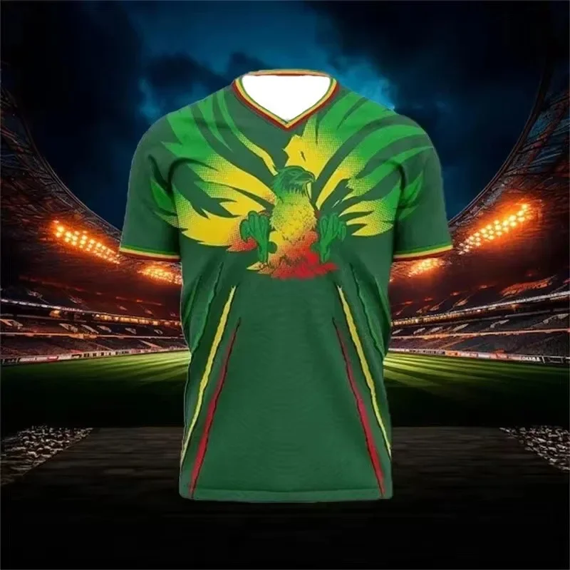 2024 New Mali European Football Jersey 3D Printed Men's T-shirt Extra Large Street Fashion Football Running Sports T-shirt