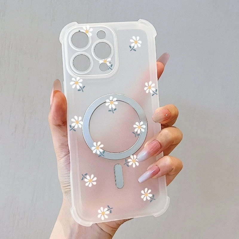 

Magnetic Ice Mist Phone Case For Xiaomi 15s 15 14 13 13T 12 12T Ultra 12S Pro 12X Civi 5 4 Pro 3 Matte Cover Flower Soft Case