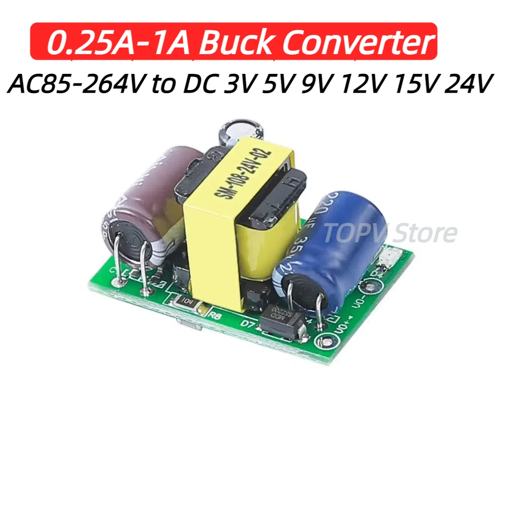 AC85-264V to DC 3V 5V 9V 12V 15V 24V Step-Down Power Supply Module AC to DC Buck Power Circuit Board 0.25A-1A AC-DC Converter