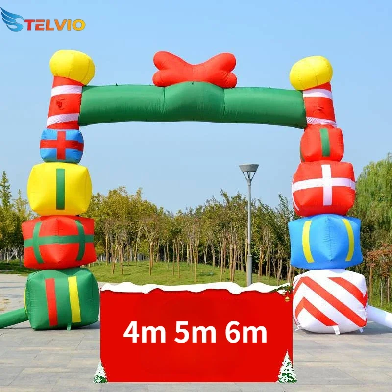 Giant Outdoor OXford Cloth Inflatable Santa Claus Christmas Cane Christmas Arch For Christmas Decoration Inflatable