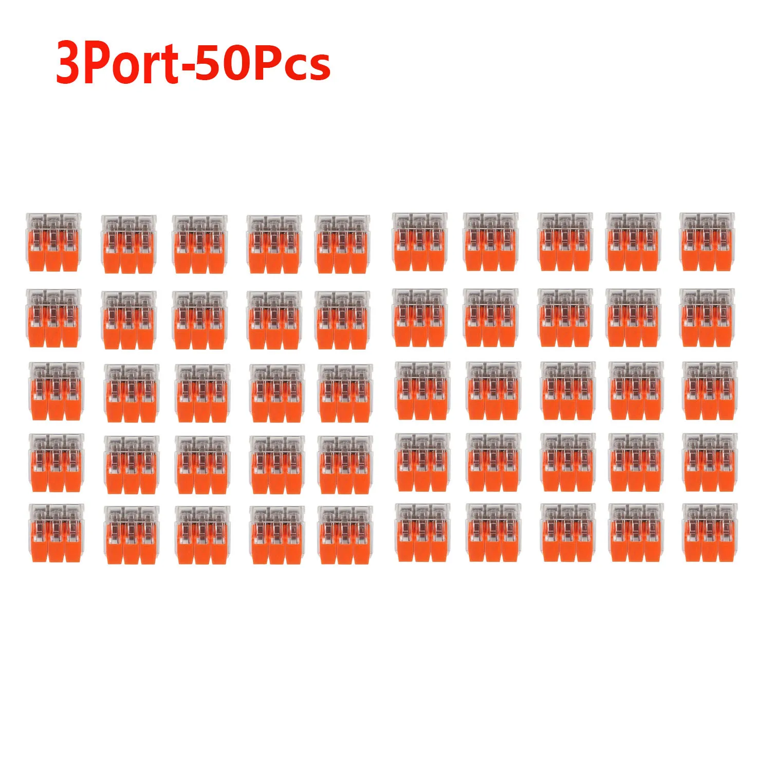 50/100 stuks elektrische snelconnectoren, doe-het-zelf kabelverbindingsgereedschapsset (28-12 Awg), 2/3/4/5 poort plug-in elektrische connectoren
