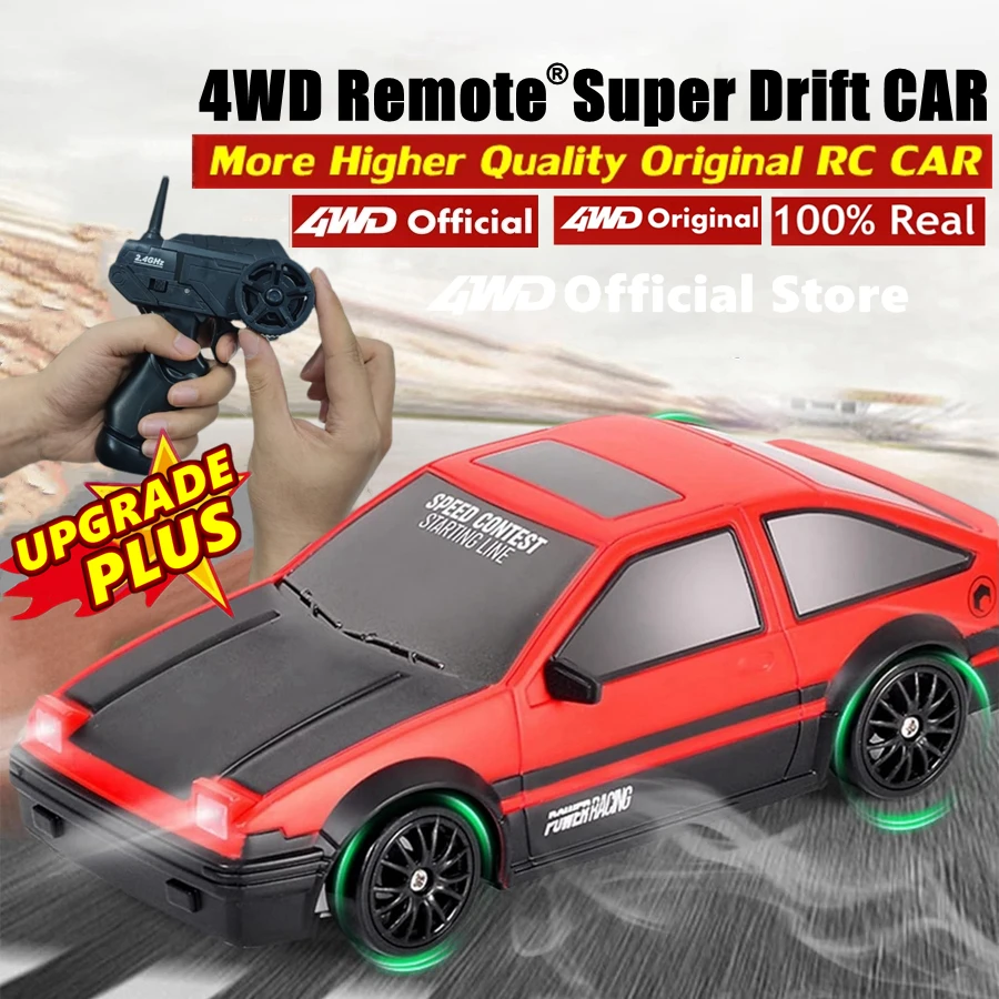 Remote Control Super Drift Car With LED Light 4WD Radio RC Racing Cars High Speed GTRPRO Model AE86PRO Toy Gift for Children Kid