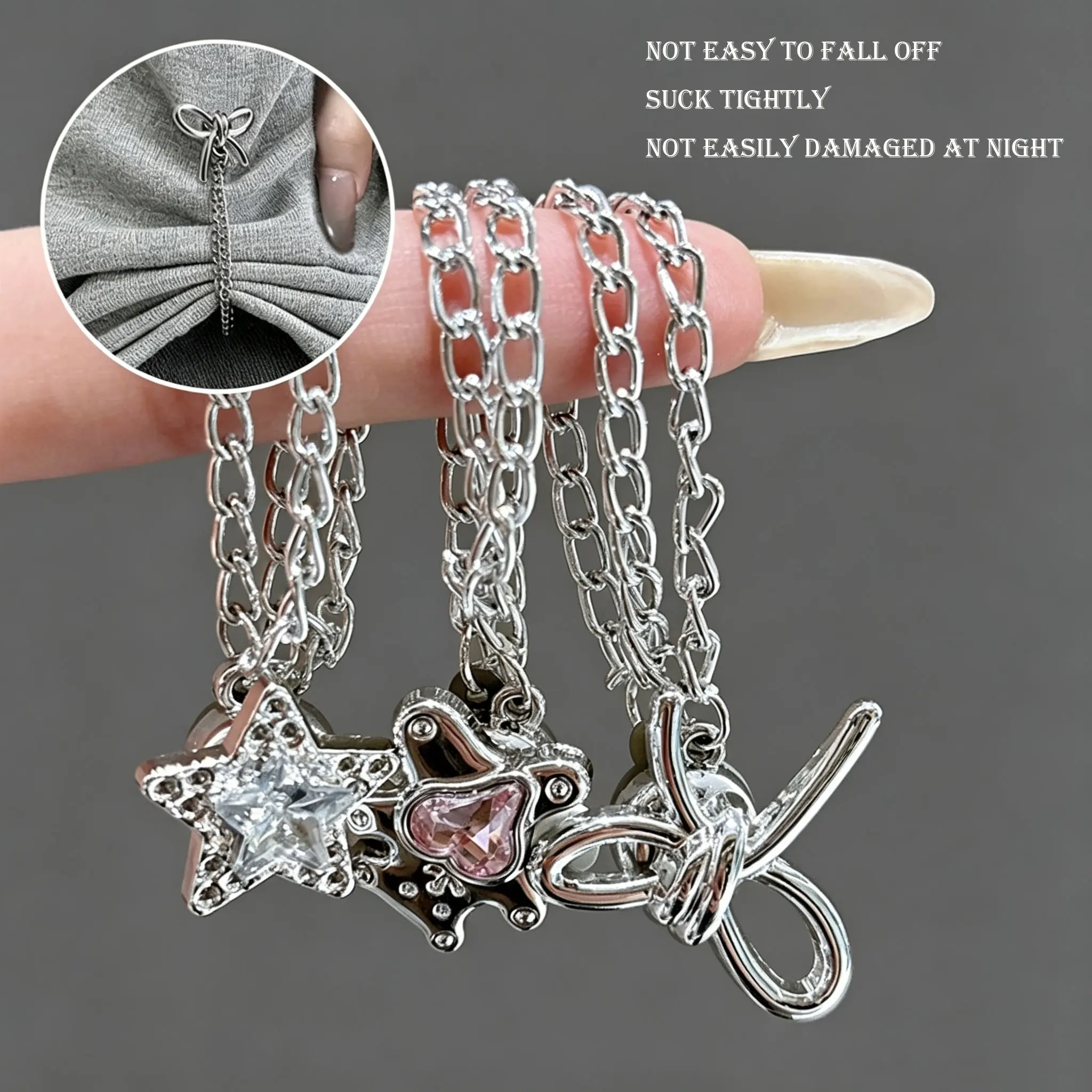 5Pcs Magnetic Clothing Clips Multi-Function Magnetic Strength Buttons Clips Pinless Brooch Clips for Women Clothes Cardigans