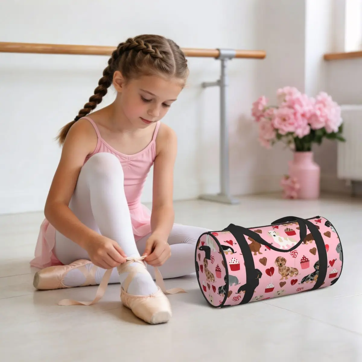 Dachshund Dog Luggage Bag Large Capacity Duffle Tote Bag Handbags Gym Bags Fitness Bag for Boys Girls