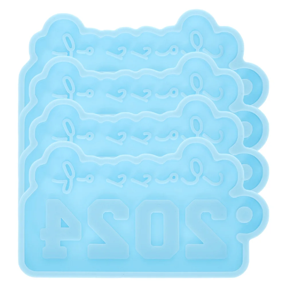 

4pcs Silicone Keychain Mold Class Of 2024 Graduation Diy Crafts Epoxy Pendant Decorative Key Chain Ornament Portable Craft