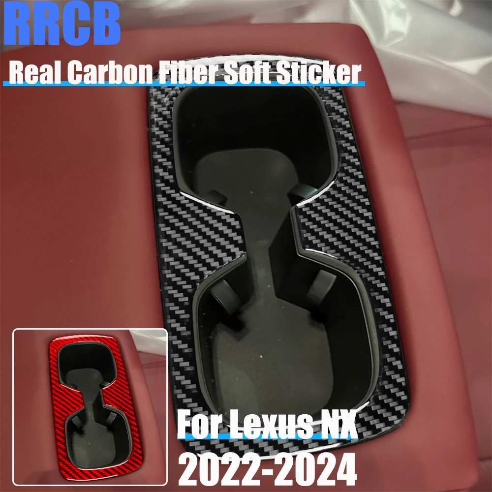

Автомобильные аксессуары из настоящего углеродного волокна, задний держатель для чашки, накладка, мягкая наклейка для Lexus NX260 NX350H NX400H NX450H 2022 2023 2024