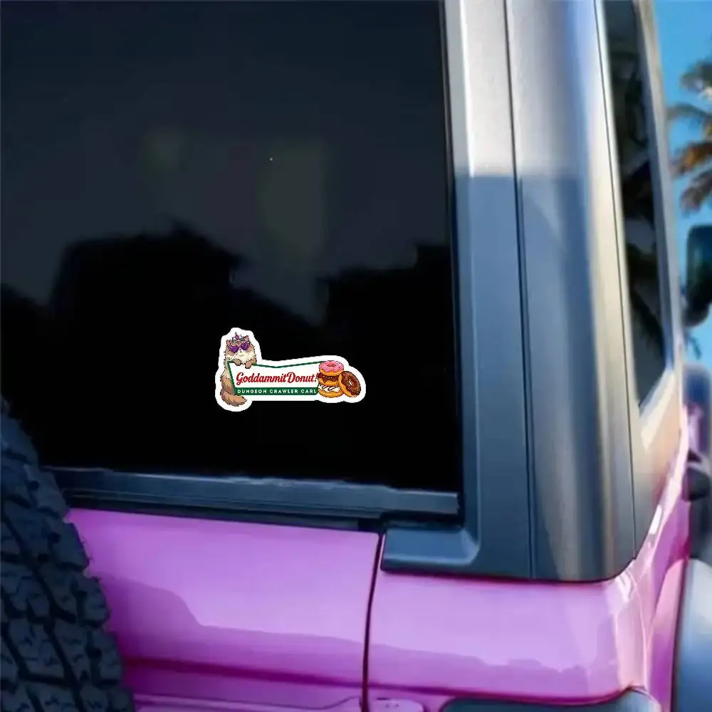Goddammit Donut Dungeon Crawler Carl Waterproof Stickers For Decorating Car Windows Motorcycles And Computers.