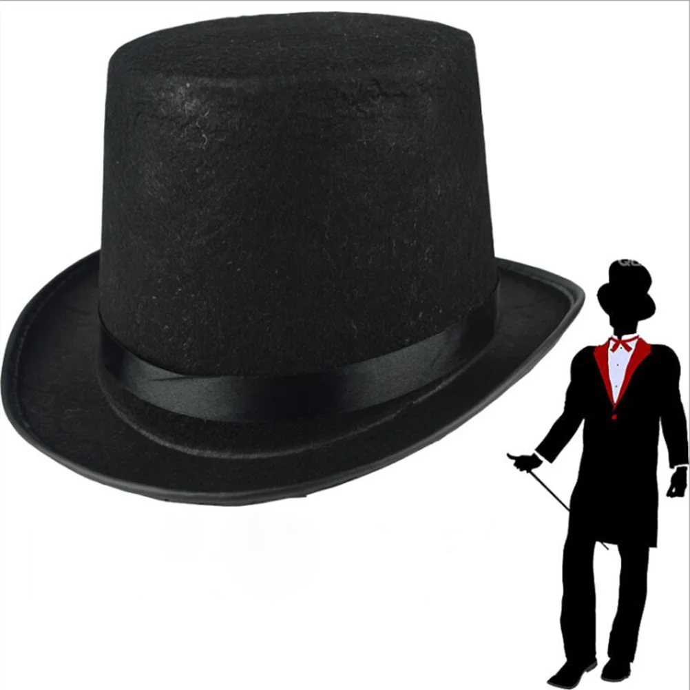 Men\'s Black Bowler Hat: Classic Magician Costume Accessory for Adults Retro Party Fun Detective Style Masquerade Events