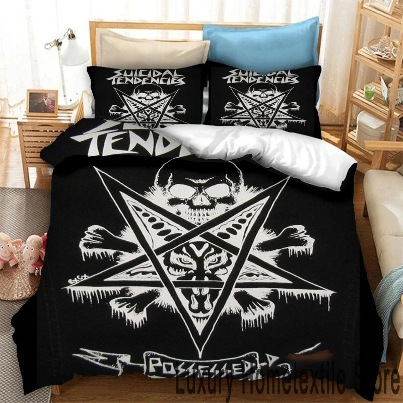 3D Print Suicidal Band Tendencies Bedding Set Double Twin King Duvet Cover Comforter Pillowcase Boys Girls Adults Bedroom