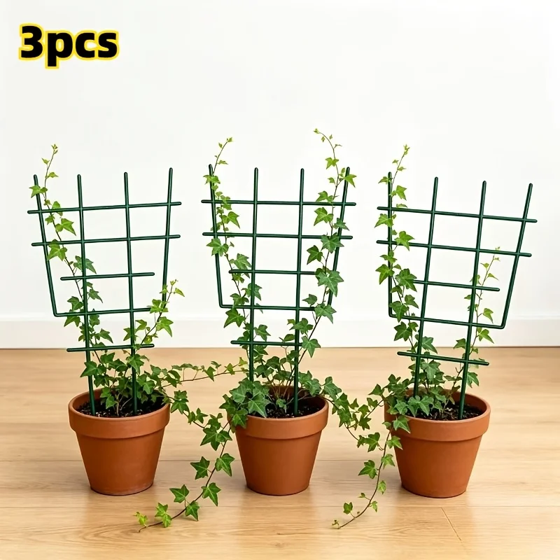 3Pcs Thickened Plant Climbing Stakes Rust‑Proof Sturdy Supports for Grape Rose Tomato Bean Indoor Outdoor Potted Plants