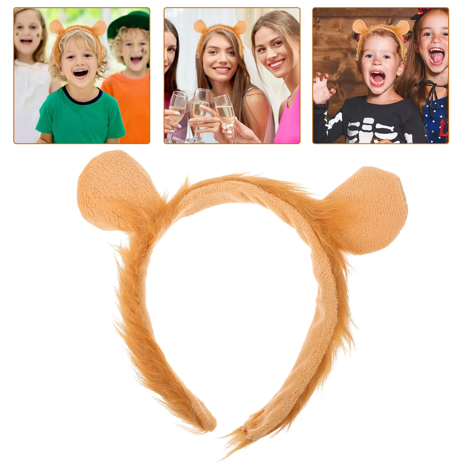 

Lion Ears Women Accessories Headband for Dance Costume Light Brown Miss Halloween