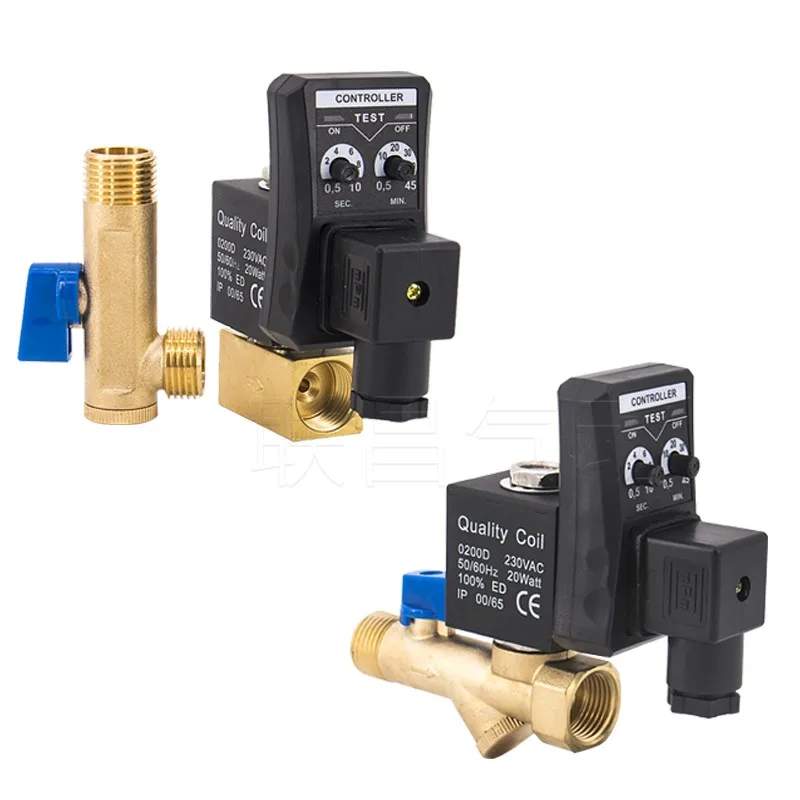 Electronic timing automatically air compressor drainage of drainage solenoid valve 4 AC220V DC24V spot