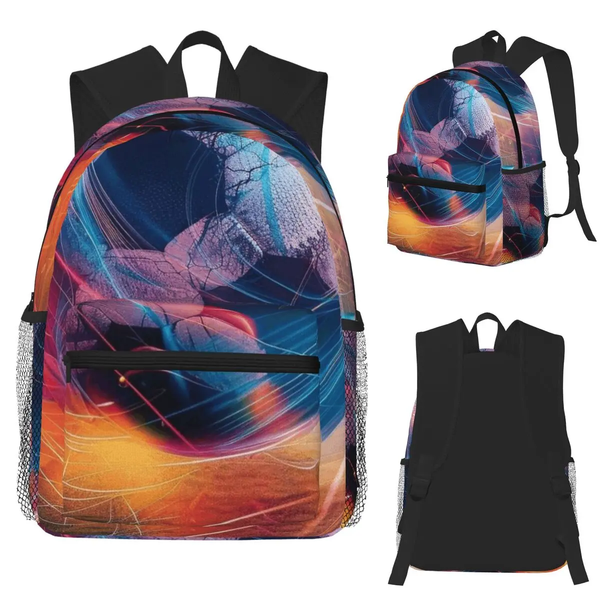 Football Soccer Student Backpack School Bag Hiking Travel Daypack for Boys Girls Bookbag Shoulder Bags