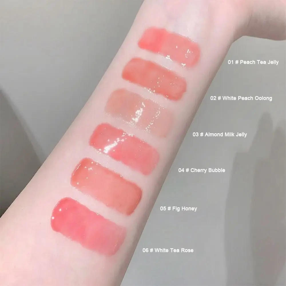 Water Light Transparent Lip Gloss Non-Fading Long Lasting Jelly Lipstick Watery Texture Waterproof Hydrating Crystal Lipsticks