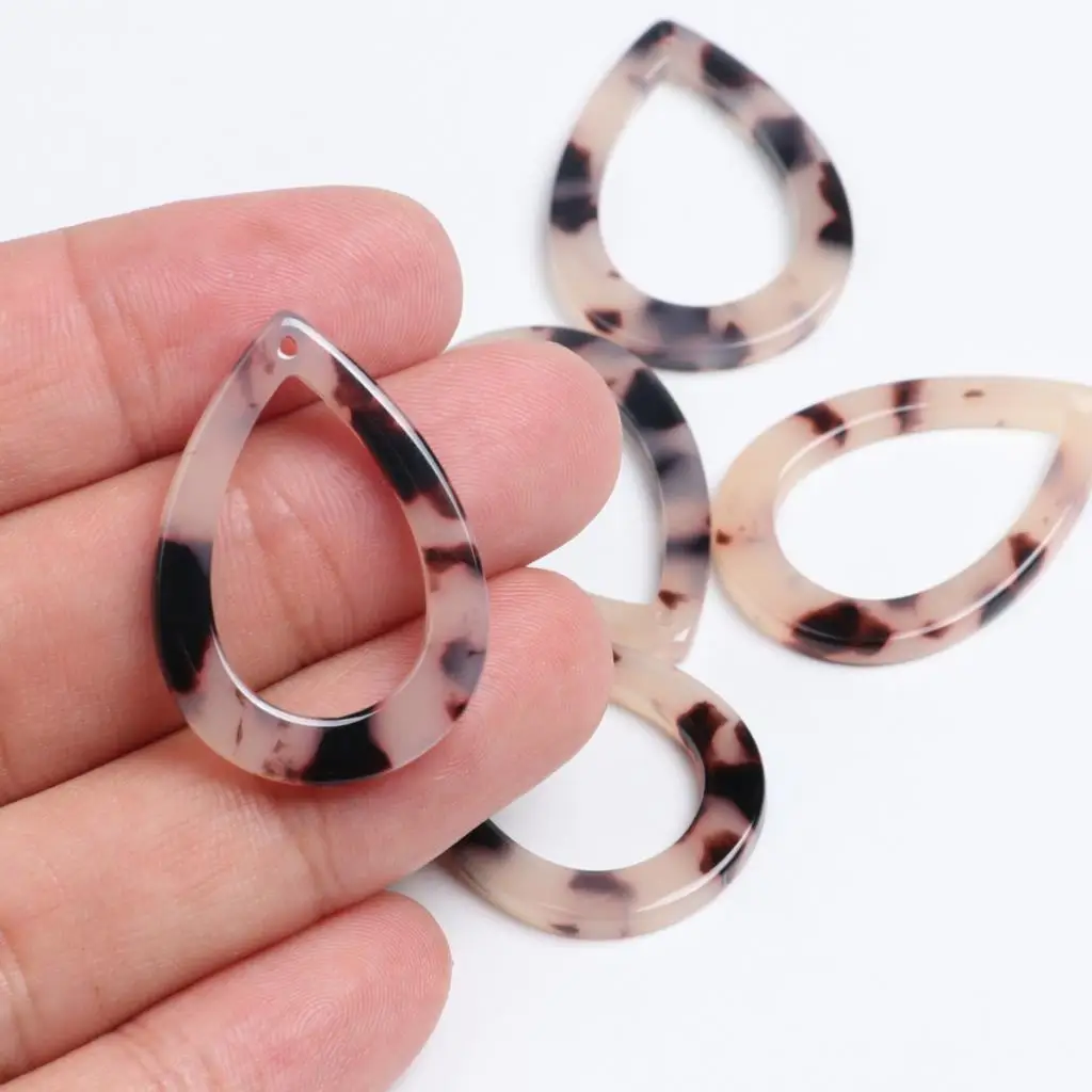 Schildpatt-Perlen, Acetat-Acryl-Leoparden-Anhänger, Tropfenförmige Anhänger, Schmuckzubehör, Ohrringteile, 31mm X 21,5mm – Detail 11