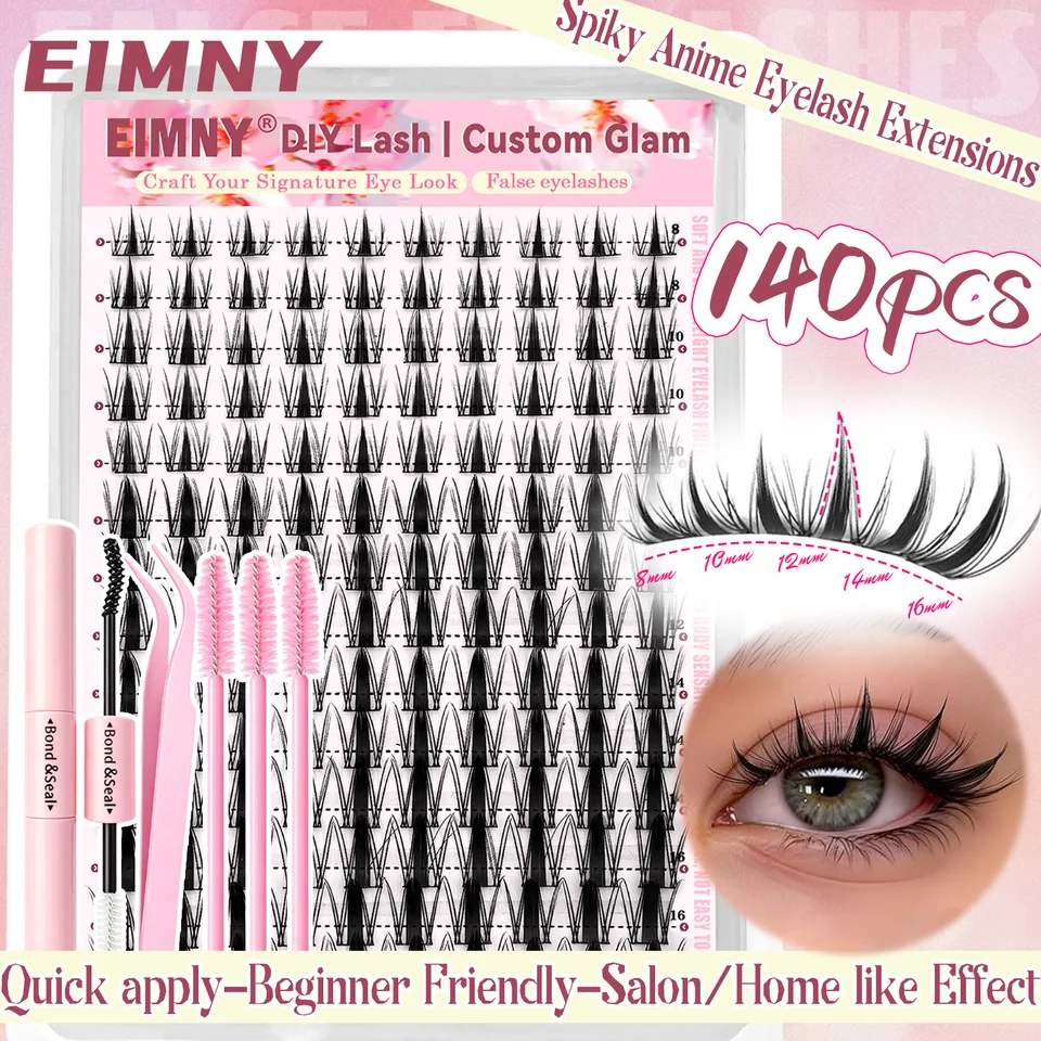 Kit de 140 pestañas postizas coreanas tipo racimo, perfecto para maquillaje cosplay y ojos de gato largos y naturales 5