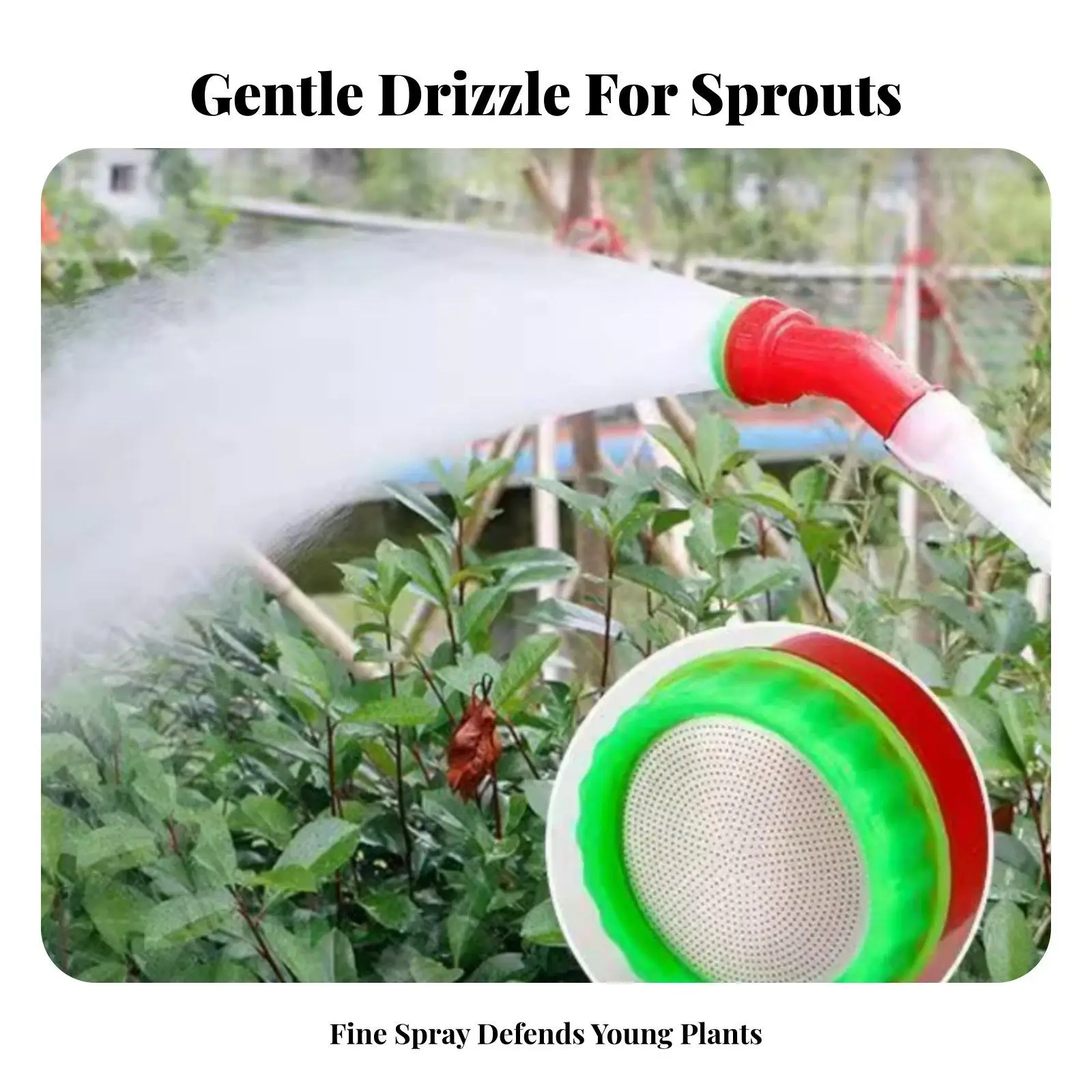 garden Sprinkler Nozzle Lightweight Garden Shower Nozzle Detachable Design Fine Mist Spray Head for Farmers, Gardeners, view 5