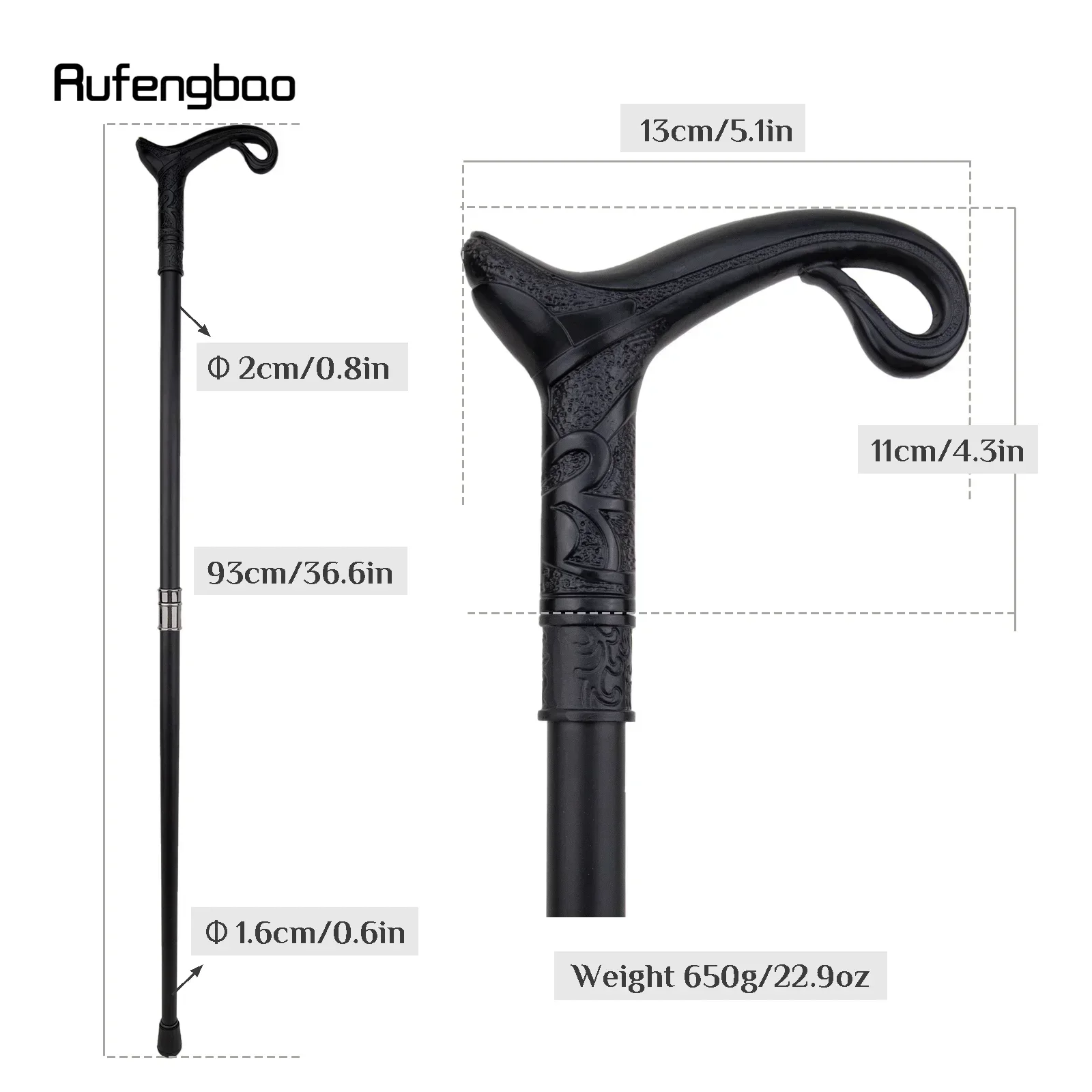 Black Luxury Curve Line Type Walking Cane Fashion Decorative Walking Stick Gentleman Elegant Cosplay Cane Knob Crosier 93cm view 7