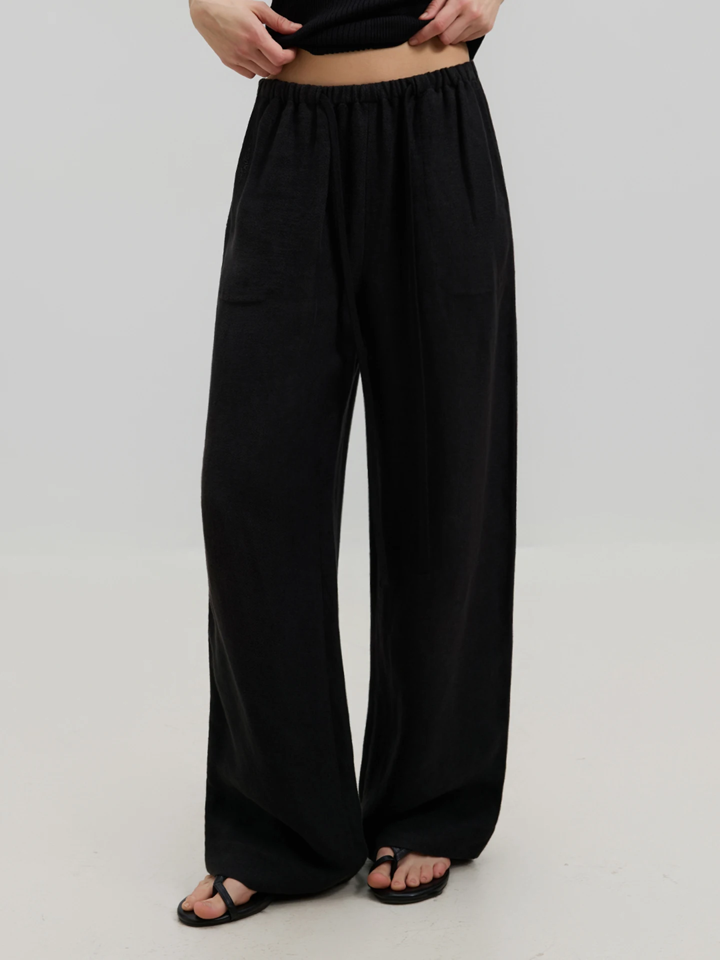 

LUR High Waist Wide Leg Pants Women's Casual Linen Straight Cut Trousers Long Loose Fit Comfortable Fashion plus Size