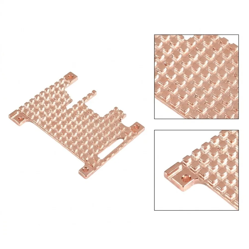 Passive Cooling Pure Copper Heatsink for Raspberry Pi For 3b 8.5 x 5.6 x 1.5 cm Includes Silicone Pad and Mounting Kit