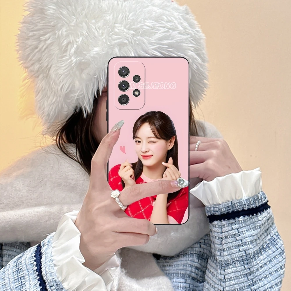 KPOP Kim SeJeong Mobile Cell Phone Case for Samsung Galaxy A91 73 71 70 54 53 52 34 24 23 21 S 5G Black Soft Phone Cover Shell