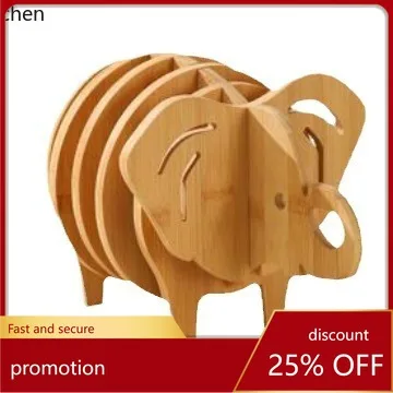

CZ Bamboo Creative Coaster Heat-Insulating Wooden Table Mat Anti-Scald High-Temperature Resistant Household Plate and Bowl Mat