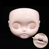 DBS Blyth Doll Icy Customized Face Open Mouth with Teeth Tongue White Skin Lips Carves Eyebrow Face with Backplate and Screws 6