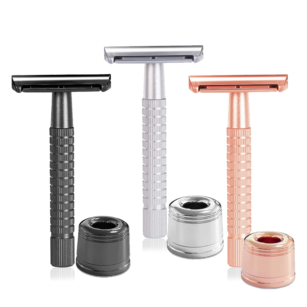 Whityle 05TS Sicherheitsrasierer für Männer mit Halterständer, klassischer Doppelkanten-Rasierrasierer mit 5 Advanced Blades und Basis für Männer