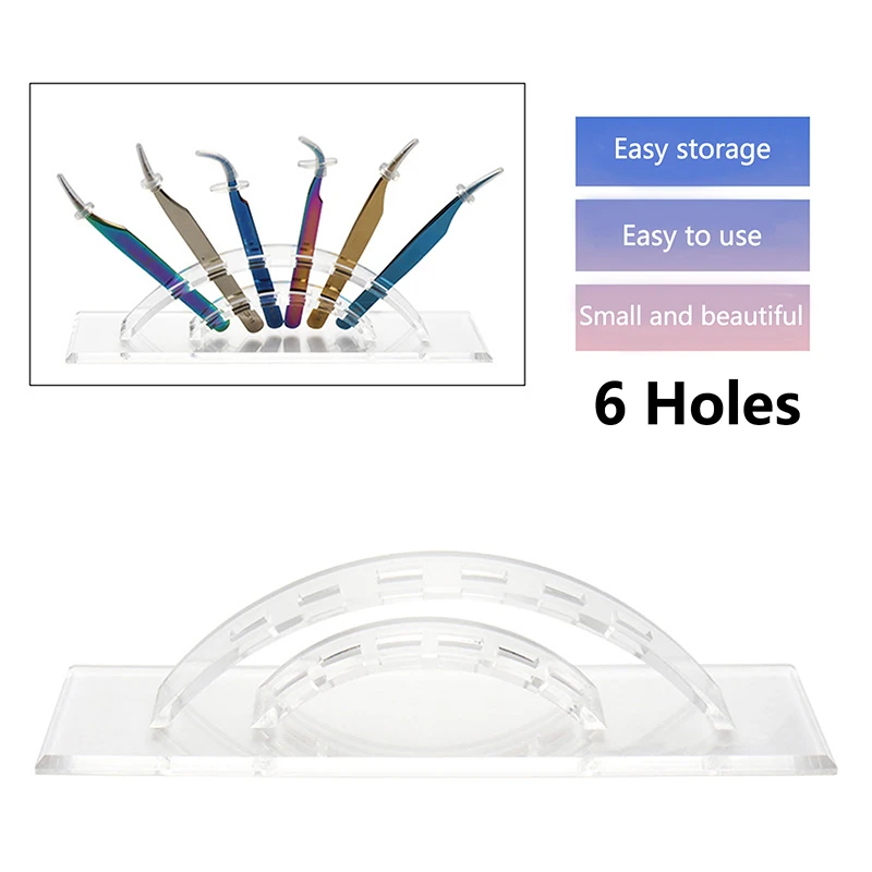 Eyelash Tweezer Storage Holder Pen Rack Eyelash Extension Planting Tool Storage Acrylic Arc Holder Stand Makeup Accessories