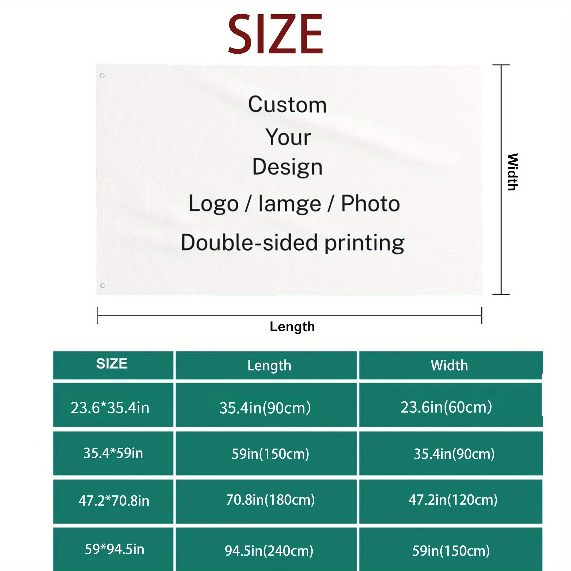 1pc Custom Double-Sided Indoor Outdoor Flag, Personalized with Your Own Image/Photo/Logo, No Flagpole, Four Sizes to Choose