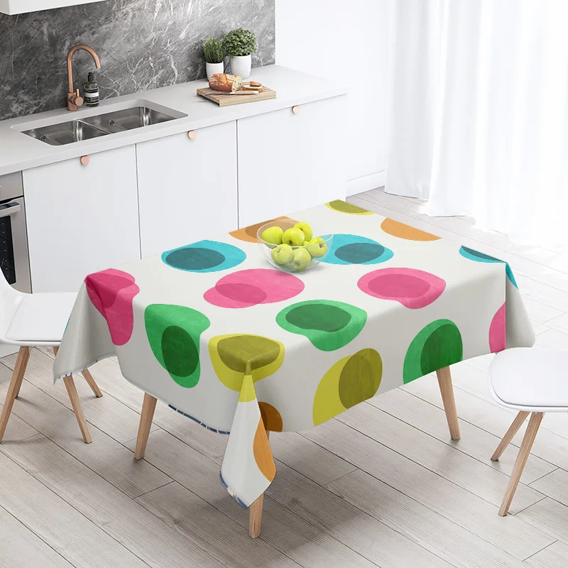 Nordic Minimalist Geometric Tablecloth 140X200cm Machine Washable Ins Style Dining Tablecloth Household Living Room Decorative