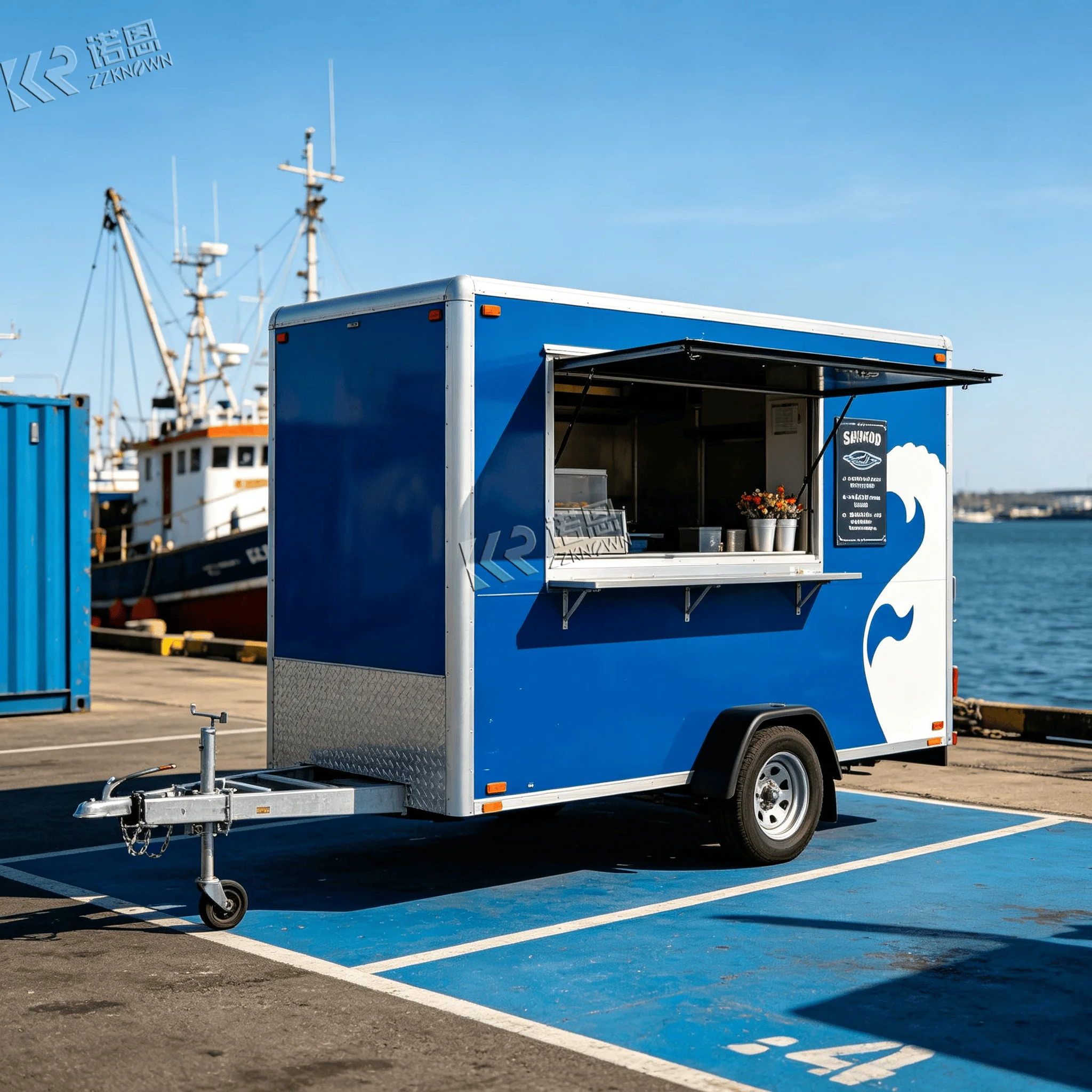 Towable Mobile Food Trailer for Wedding Catering Full Kitchen Layout