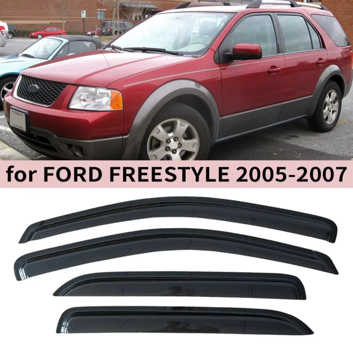 

Window Visor for FORD Freestyle 2005 2006 2007 Weathershied Door Visor Wind Sun Rain Guards Side Window Wind Deflectors Auto