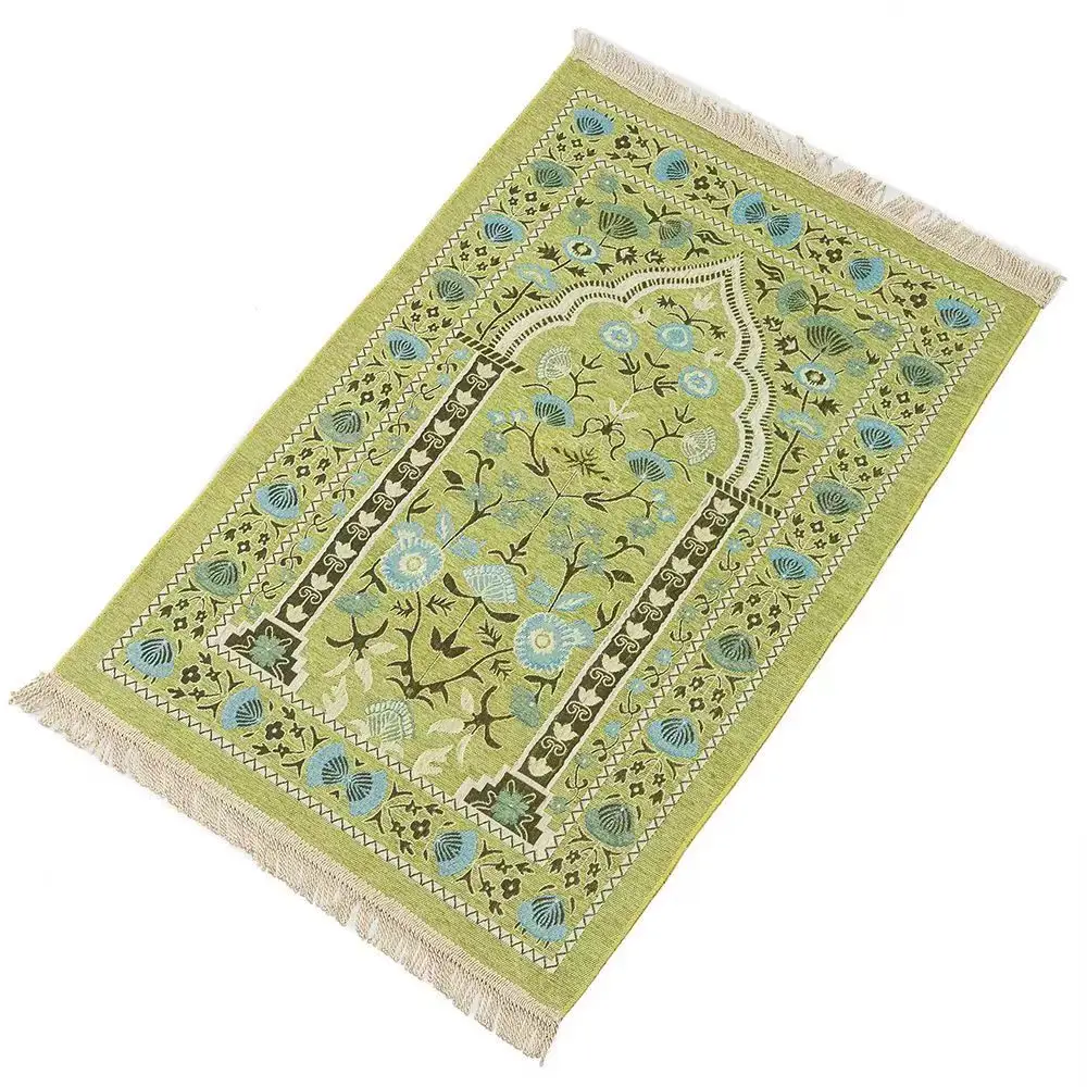 Updated Flower Pattern Chenille Prayer Rug