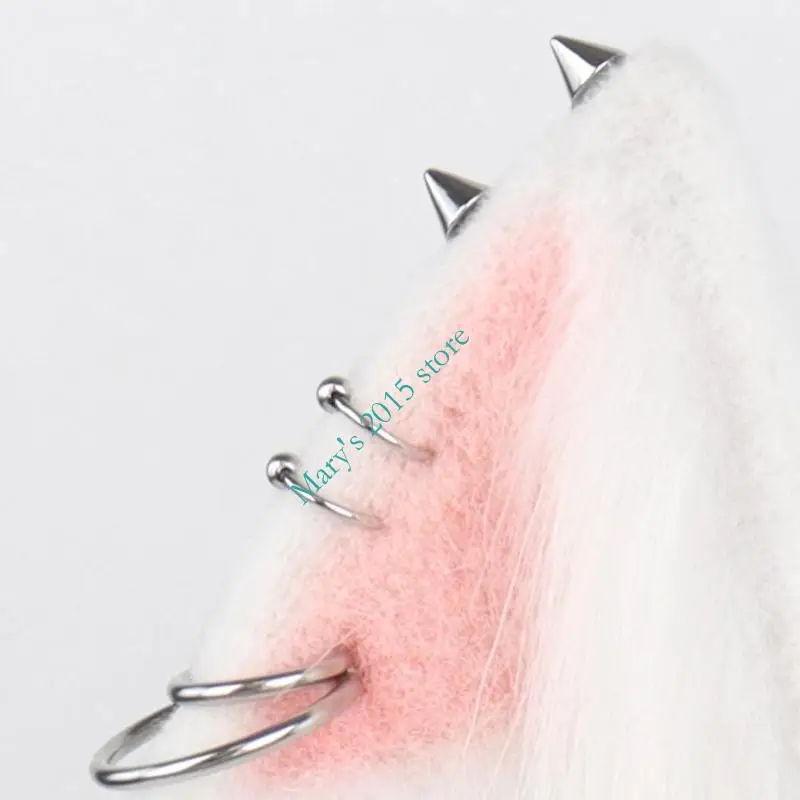 E15F 調節可能な毛皮のような猫耳かぶとハロウィーン カーニバルをテーマにした衣装イベント用