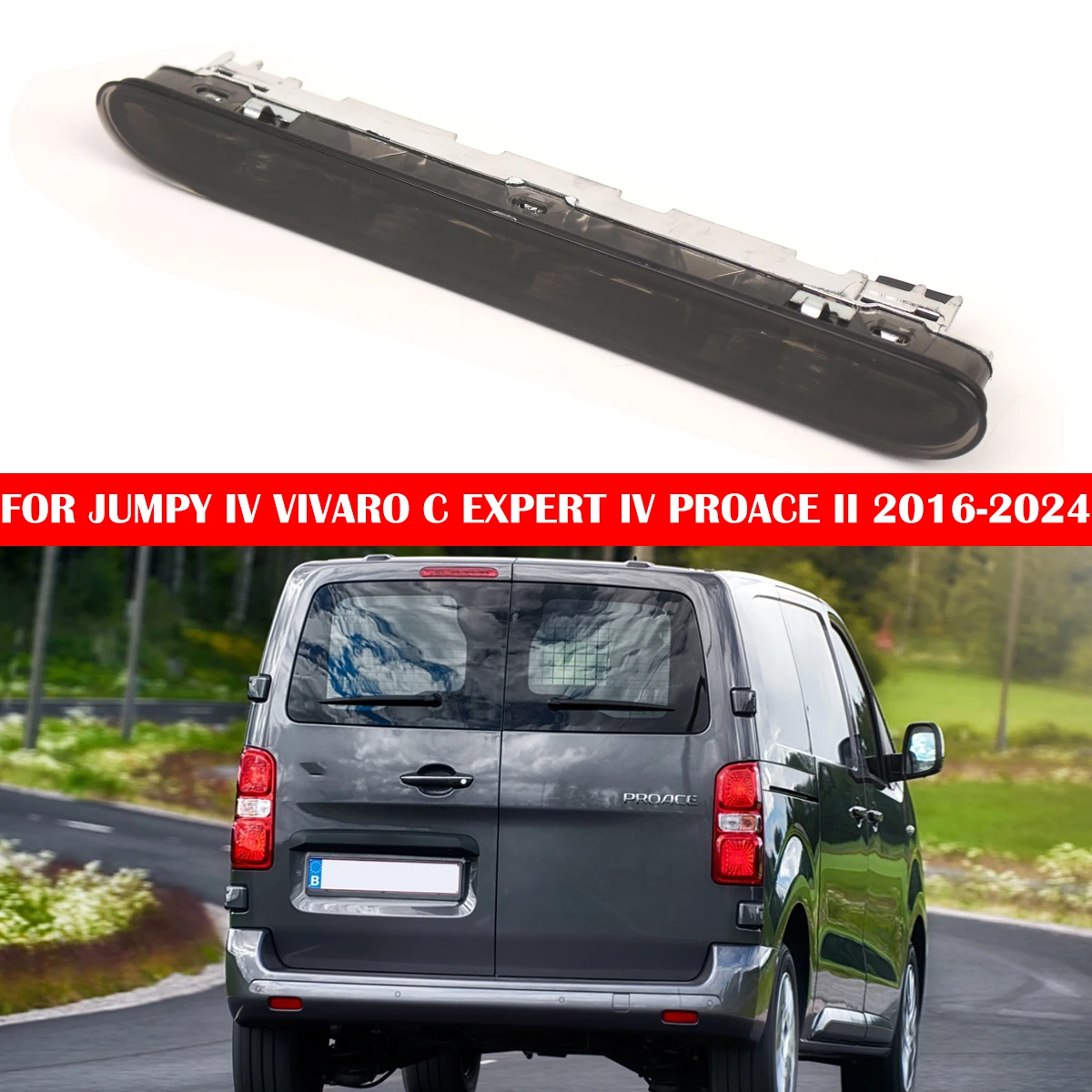 For OPEL VIVARO C For PEUGEOT EXPERT IV For TOYOTA PROACE II 9811325980 Smoked Third Brake LED Light Lamp For CITROEN JUMPY IV