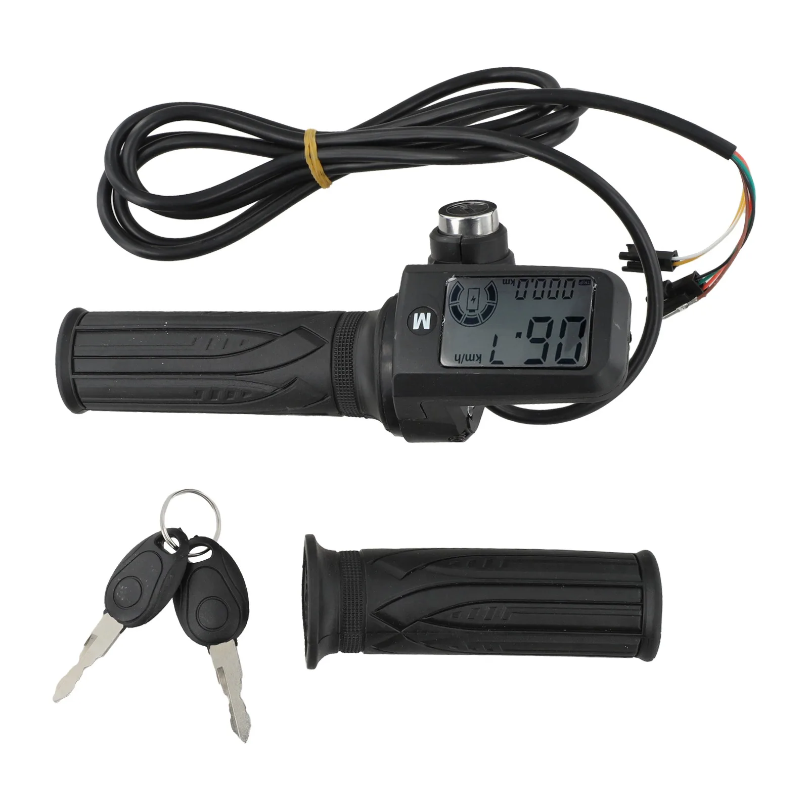 Twist Throttle With LED Display 24-72V Electric Scooter Grip Handlebar 3 Gear Adjustable Voltage Meter Scooter Accessories