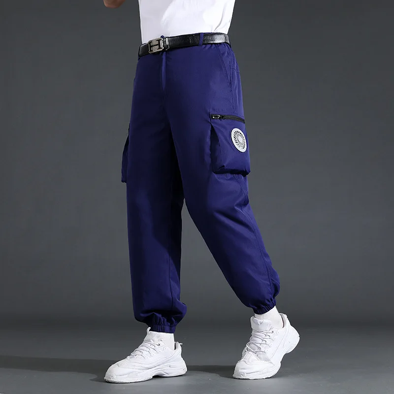 Hot sale heatstroke prevention and cooling air conditioning pants men\'s pants summer style with fan pants for outdoor workers