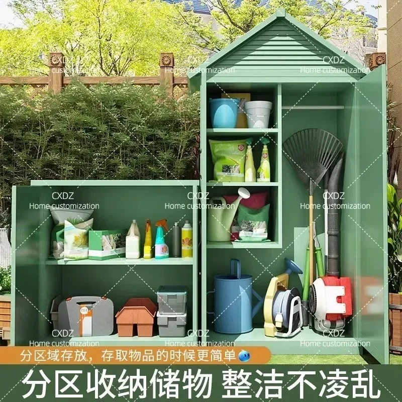 Aluminum Alloy Outdoor Storage Cabinet Waterproof Sunproof Garden Courtyard Balcony Tool Glove Locker Customizable