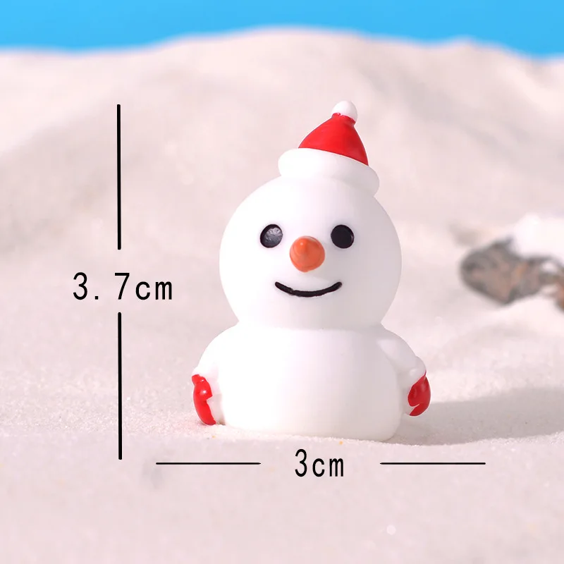 المشهد الصغير الحلي لطيف الراتنج الحرف عيد الميلاد الحلي الصغيرة عالية الجودة ثلج تمثال لأجهزة الكمبيوتر المكتبية المناظر الطبيعية الصغيرة #4