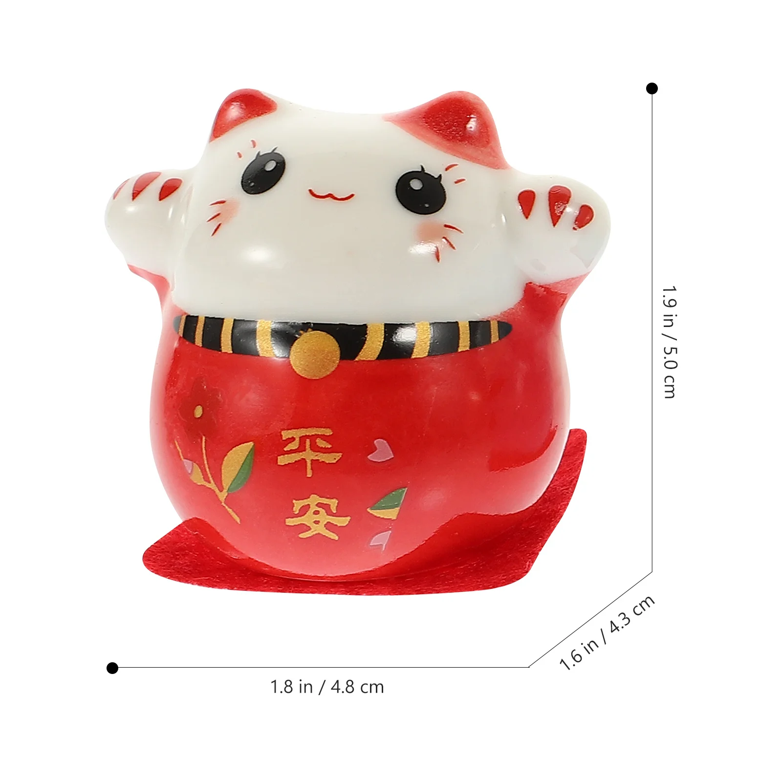 

5Pcs Mini Fortune Cat Statue Lucky Cat Ornament Ceramic Craft Decoration for Home Office Desktop Car Cartoon Statues