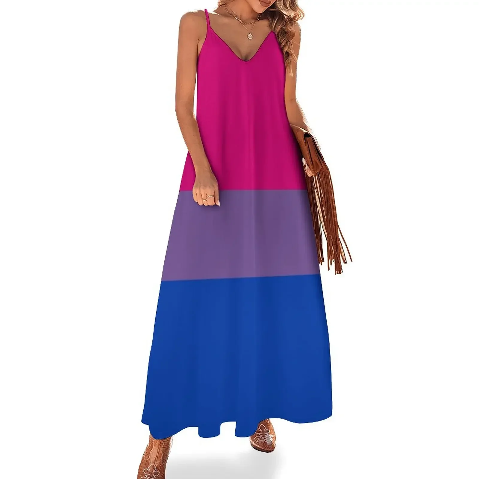 

Bisexual Pride Flag Sleeveless Dress women's summer dress 2024 festival outfit women Dress vintage women evening