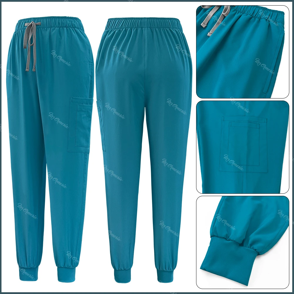 Nieuwe Mode Heldere Multicolor Klinisch Uniform Pocket Top + Broek Medische Verpleegkundige Uniformen Vrouwen Schoonheid Werkkleding Dokter Scrubs Set