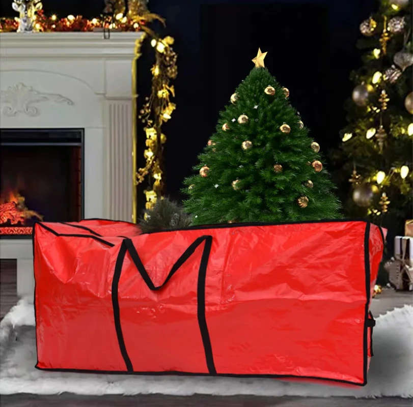 Christmas Tree Storage Bag Fits5 6 7 9 Ft Artificial Trees Plastic Waterproof Christmas Bag Durable Handles Labeling Card Slot