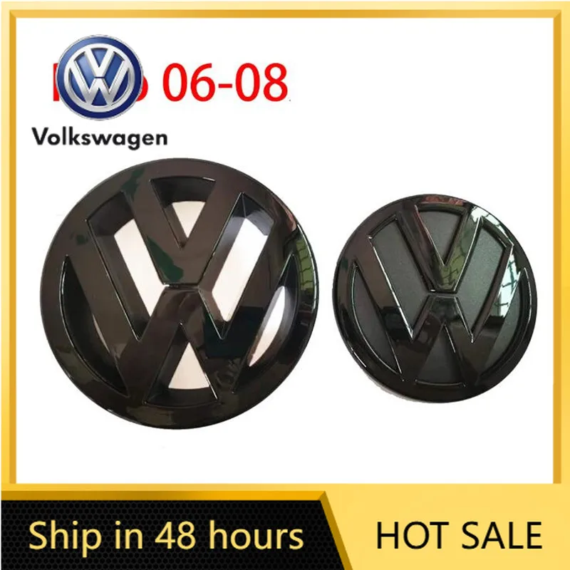 

Для VW Volkswagen Jetta MK5 Golf: комплект из 2 глянцевых черных эмблем для передней решетки и эмблемы на крышку багажника для Volkswagen Polo
